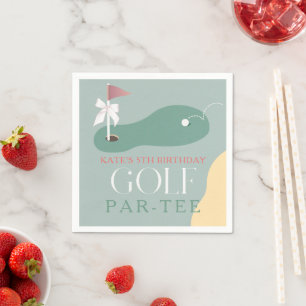 Golf Fairway Rosa Flagge Schleife Mädchen-Geburtst Serviette