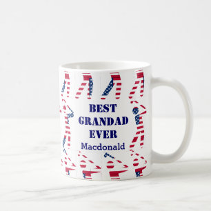 GOLF FAN Best Grandad jemals Personalisiert USA Fl Kaffeetasse