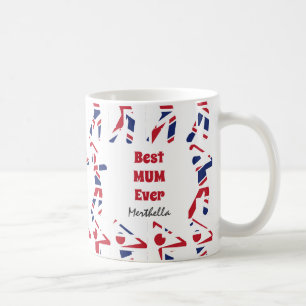 GOLF FAN Best MUM je Personalisierter Union Jack Kaffeetasse