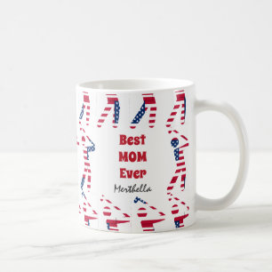 GOLF FAN Beste MAMA je Personalisierte USA-Flagge Kaffeetasse