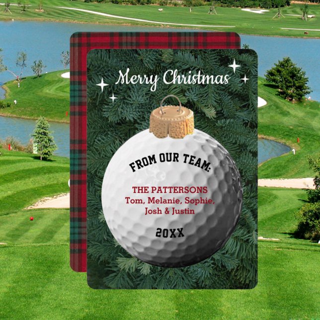 Golf Fan Personalisiert Ornament Weihnachtskarte Dankeskarte (Von Creator hochgeladen)