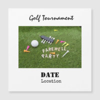 Golf Farewell Party Golfball und Abschlag auf Grün