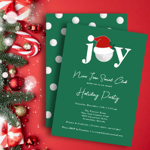 Golf Festive Weihnachtsfeier Freude Typografie Grü Einladung