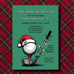 Golf Festive Weihnachtsfeier Par-tee Grün Einladung