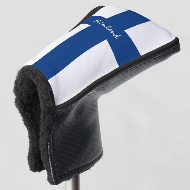 Golf Finnland & Finnische Flagge / Golf Clubs Abde Headcover (3/4 Vorderseite)