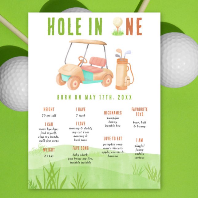 Golf First Birthday Milestone Birthday Poster (Von Creator hochgeladen)