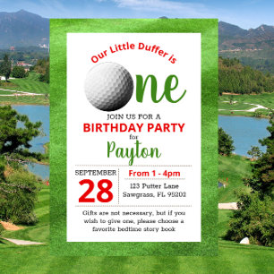Golf First Geburtstag Einladung