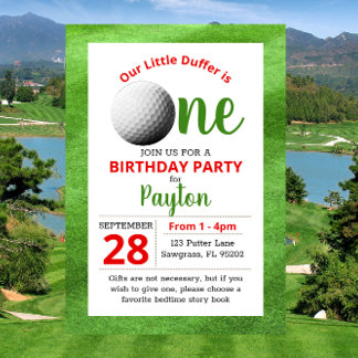 Golf First Geburtstag Einladung