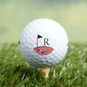 Golf Flag und Club Monogram Golf Balls Golfball