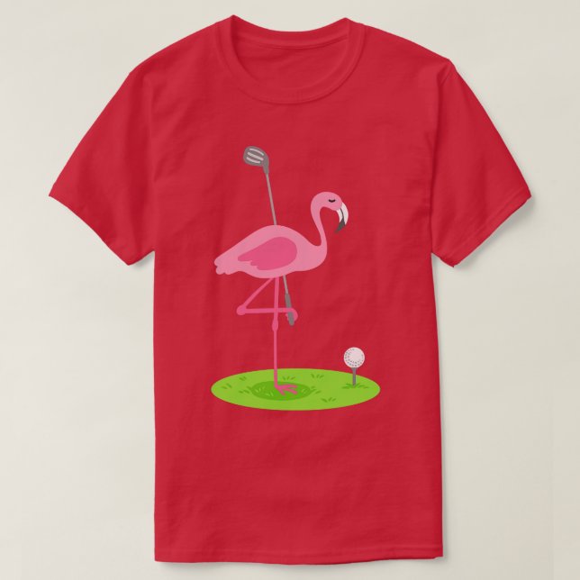 Golf Flamingo Golfing Golfer T-Shirt (Design vorne)
