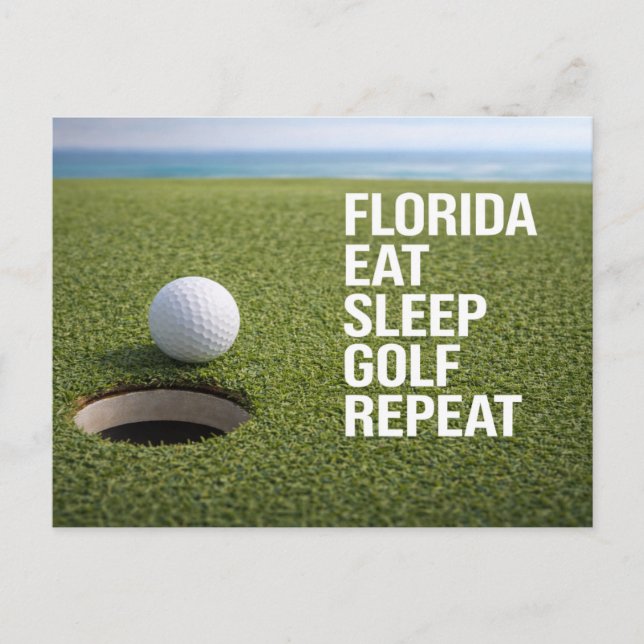 Golf Florida mit Ball auf Grün  Postkarte (Vorderseite)