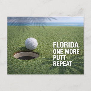 Golf Florida mit Ball auf Grün Postkarte