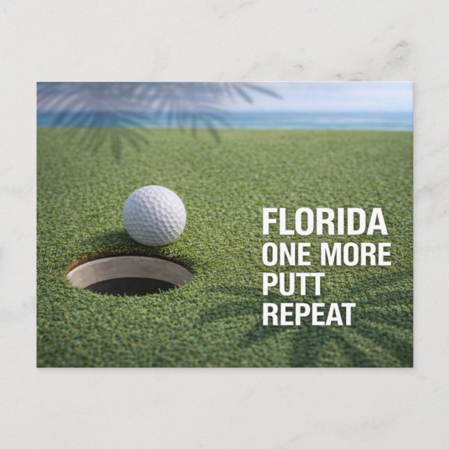 Golf Florida mit Ball auf Grün  Postkarte (Vorderseite)