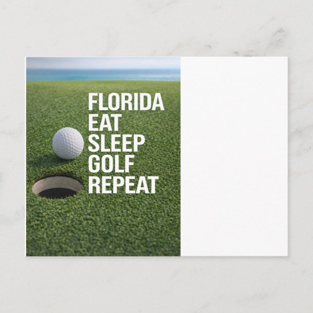 Golf Florida mit Ball auf Grün Postkarte (Vorderseite)