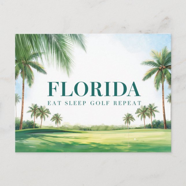 Golf Florida mit Ball auf Grün  Postkarte (Vorderseite)