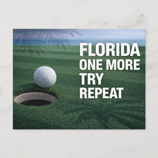 Golf Florida mit Ball auf Grün  Postkarte (Vorderseite)