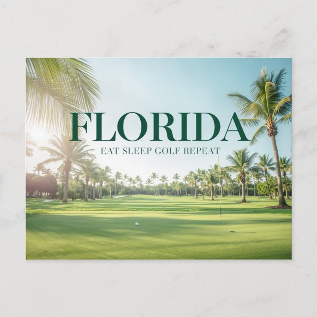 Golf Florida mit Ball auf Grün  Postkarte (Vorderseite)