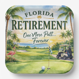 Golf Florida mit Flamingo-Motiv Pappteller