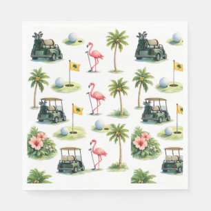 Golf Florida mit Flamingo-Motiv Serviette