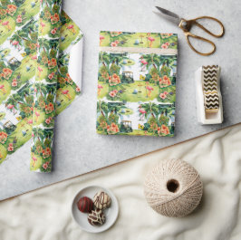 Golf Florida mit Flamingo-Ruhestand Geschenkpapier