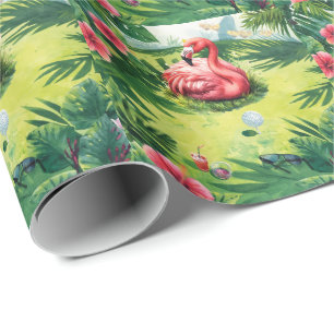 Golf Florida mit Flamingo-Ruhestand-Thema Geschenkpapier