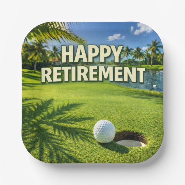 Golf Florida Thema Glücklicher Ruhestand Pappteller (Vorderseite)