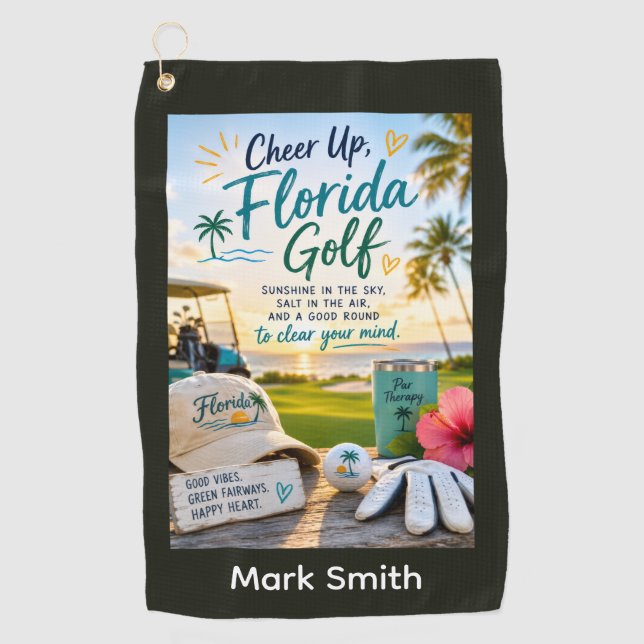 Golf Florida Thema  Golfhandtuch (Vorderseite)