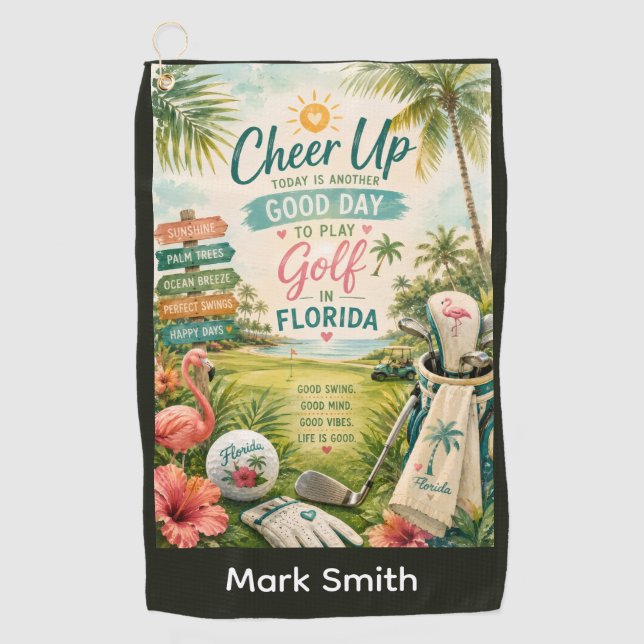 Golf Florida Thema  Golfhandtuch (Vorderseite)