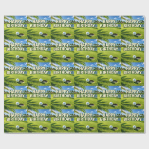 Golf Florida Thema Happy Birthday  Geschenkpapier