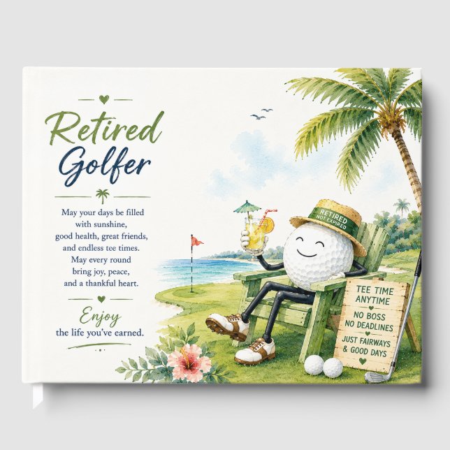 Golf Florida Thema mit Ball auf Grün  Gästebuch (Vorderseite)