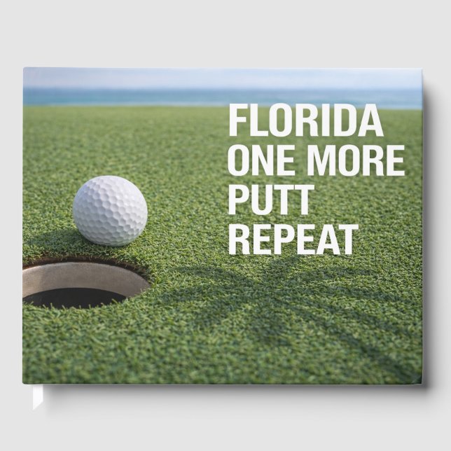 Golf Florida Thema mit Ball auf Grün  Gästebuch (Vorderseite)