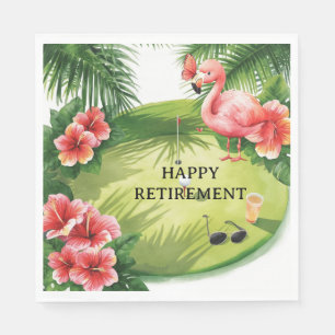 Golf Florida Thema mit Flamingo auf Grün Serviette