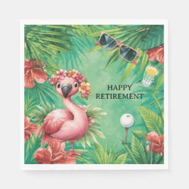 Golf Florida Thema mit Flamingo auf Grün Serviette