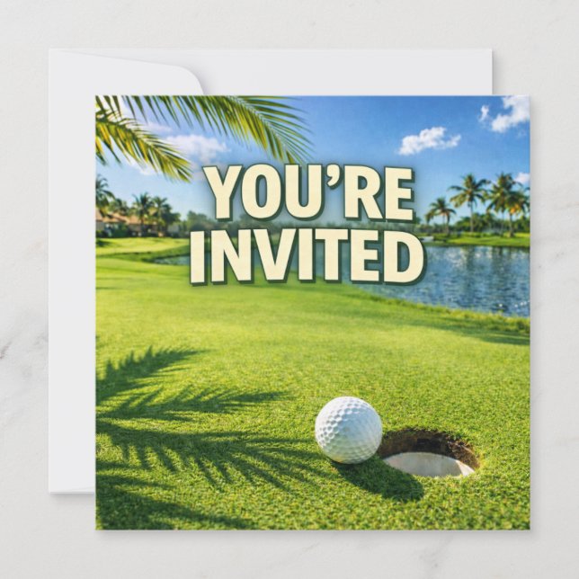 Golf Florida Thema “Sie sind eingeladen” Einladung (Vorderseite)