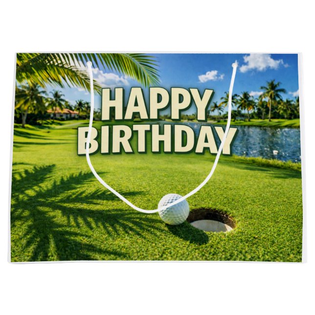 Golf Florida Thema Zum Geburtstag  Große Geschenktüte (Vorderseite)
