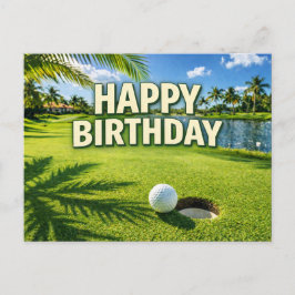 Golf Florida Themed  Happy Birthday  Postkarte