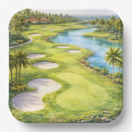 Golf Florida Themen-Golfplatz Pappteller
