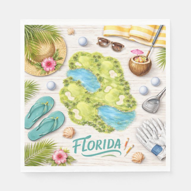 Golf Florida Themen-Servietten Serviette (Vorderseite)