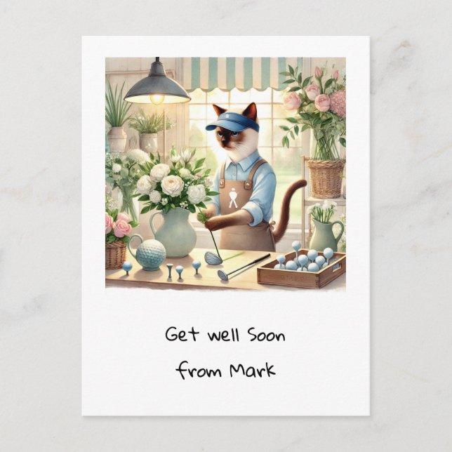 Golf Florist für Cat Lovers Postkarte (Vorderseite)
