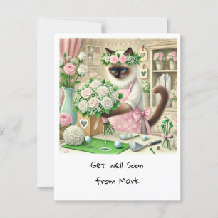 Golf Florist GUTE BESSERUNG für Katzenliebhaber Postkarte