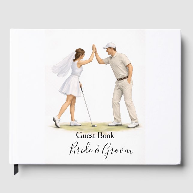 Golf Fore Ever with Bride and Groom Wedding  Gästebuch (Vorderseite)