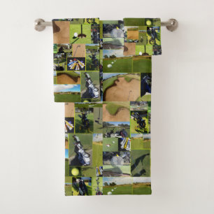 Golf Foto Collage Badhandtuch Set