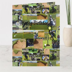 Golf Foto Collage, lustiger großer Geburtstag Karte