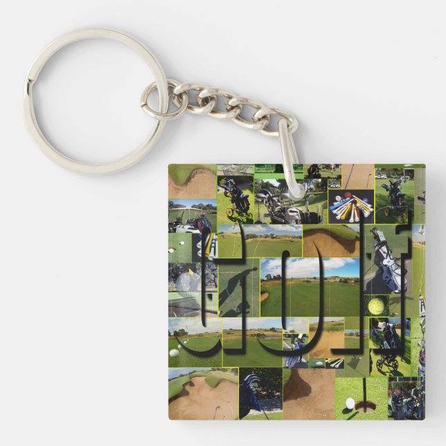 Golf Foto Collage, Schlüsselanhänger (Vorderseite)