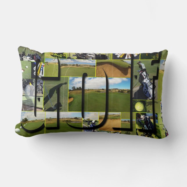 Golf Foto Collage und Logo, Lendenkissen