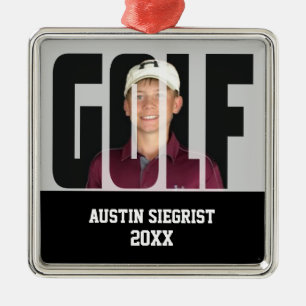 Golf Foto Keepake Silbernes Ornament