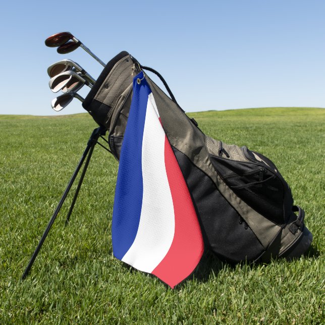 Golf Frankreich & Französisch Flagge, Golfspielen  Golfhandtuch (Gras)