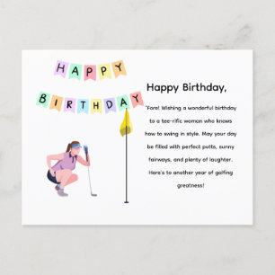 Golf Frau Golferin spielt Golf Postkarte
