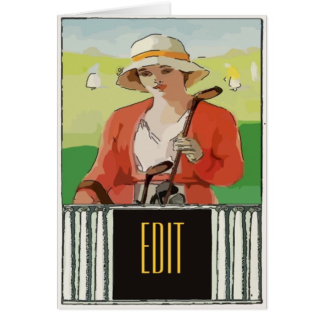 Golf, Frau, Text bearbeiten (Vorne)