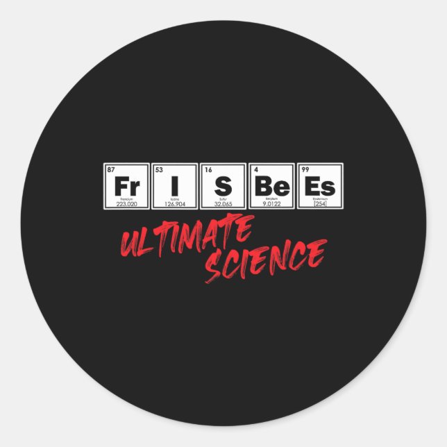 Golf Frisbees Ultimate Science Disc Periodensystem Runder Aufkleber (Vorderseite)